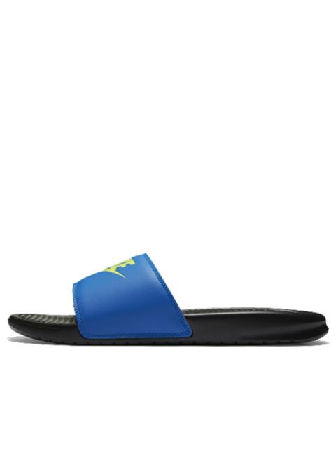 Nike Nike Benassi JDI Mismatch Fashion Unisex Blue Black Slippers 'Black' 818736-074