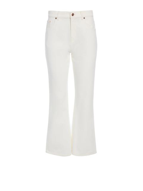GABRIELA HEARST Ezra Bootcut Cropped Jean in White Recycled Cotton Denim