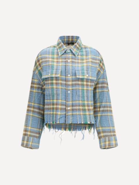 R13 Plaid Shirt with frayed hem