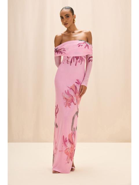 PatBO HONEY FLOWER TULLE MAXI DRESS