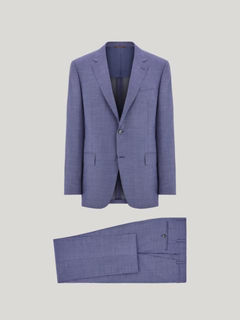Canali LIGHT BLUE DENIM-EFFECT WOOL REGULAR-FIT SUIT