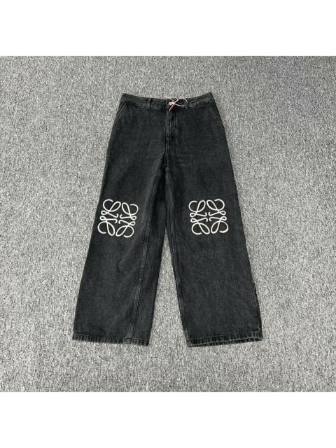 Loewe Loewe charcoal grey jeans with large embroidered logo