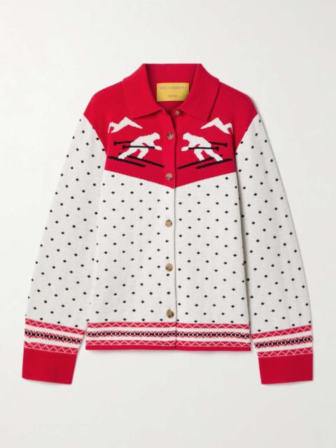 Downhill wool and cashmere-blend jacquard cardigan