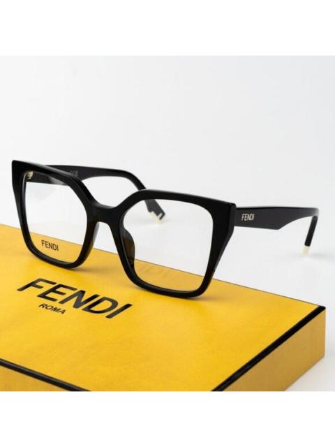 FENDI NEW Fendi FE50002I WAY 001 Shiny Black Unisex Square Oversized Eyeglasses