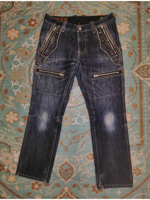 Other Designers Distressed Denim - AWESOME DISTRESSED DESIGN BARTACK BLUE JEANS MULTIPOCKETS