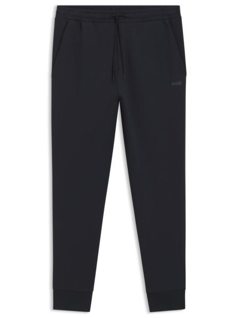 BOSS STRETCH-COTTON TRACKSUIT BOTTOMS WITH LOGO PRINT