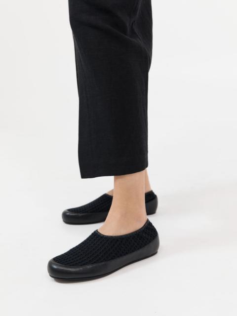 ST. AGNI Cotton Grid Flats - Black