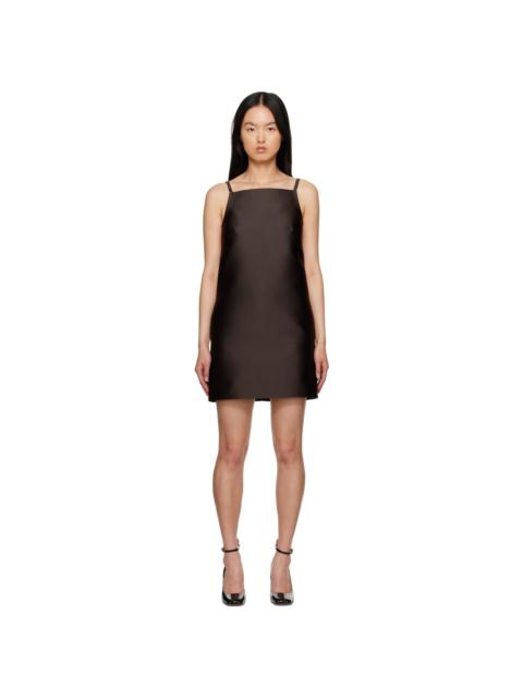 Valentino Brown Square Neck Minidress