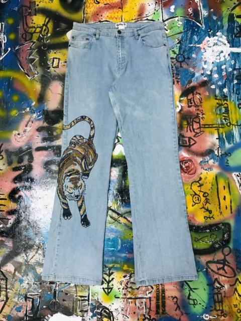 Other Designers Japanese Brand - FLARE BLUE JEANS TIGER EMBROIDERY DESIGN