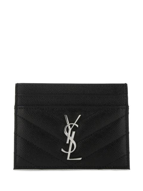 SAINT LAURENT Saint Laurent Women Black Leather Card Holder