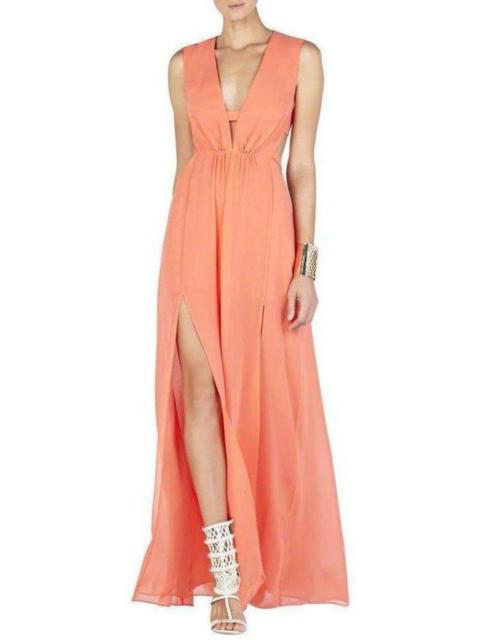 Other Designers Plunging V-Neck Cutout Gown
