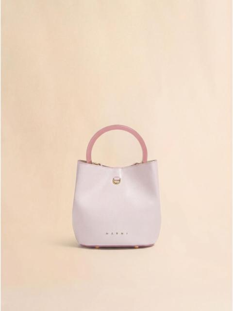 Marni PINK LEATHER PANNIER BUCKET BAG