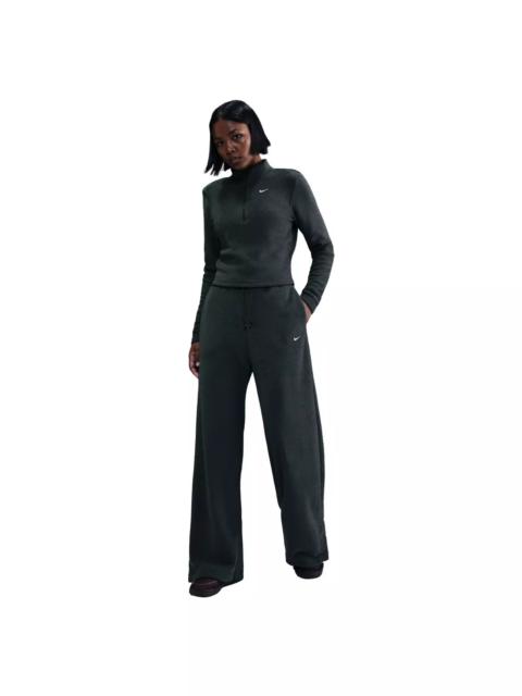 Nike Women's Sportswear Phoenix Plush High-Waisted Wide-Leg Cozy Fleece Pants - Green