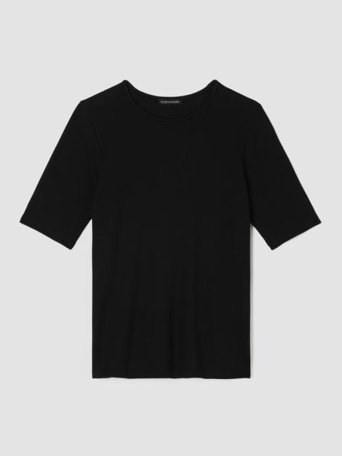 EILEEN FISHER Organic Cotton Stretch Rib Crew Neck Tee