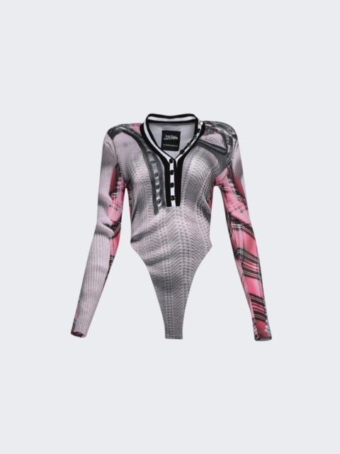 Y/Project X Jean Paul Gaultier Trompe-l'oeil Cardigan Bodysuit Pink