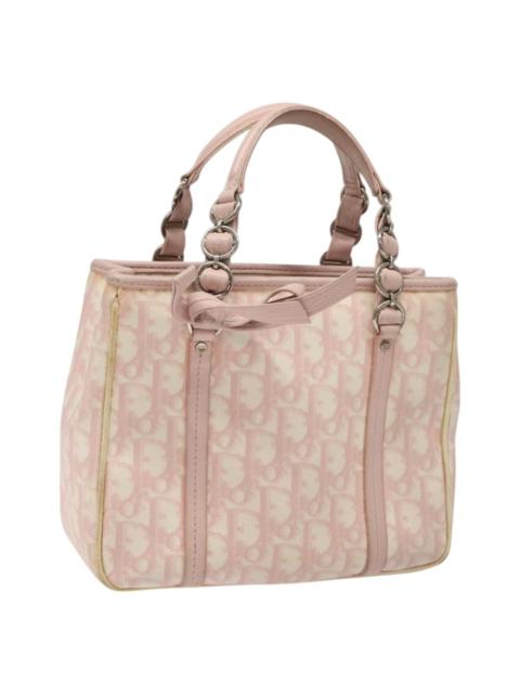 DIOR Trotter Canvas Romantic Hand Bag Pink Silver
