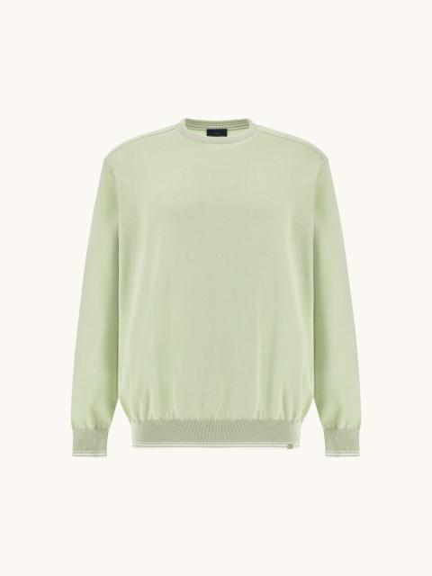 Paul & Shark CREW‑NECK SWEATER IN PIUMA COTTON WITH TECHNICAL FABRIC DETAILS