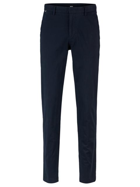 BOSS SLIM-FIT CHINOS IN STRETCH-COTTON GABARDINE