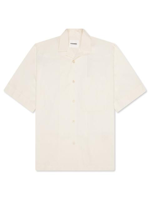 Jil Sander GLASS FINISH COTTON POPLIN SHIRT - EGGSHELL
