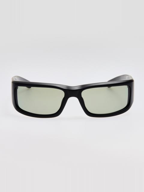 LINDA FARROW Aero Sunglasses in Metallic Black
