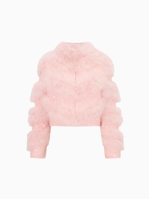LoveShackFancy Curran Feather & Sequin Jacket