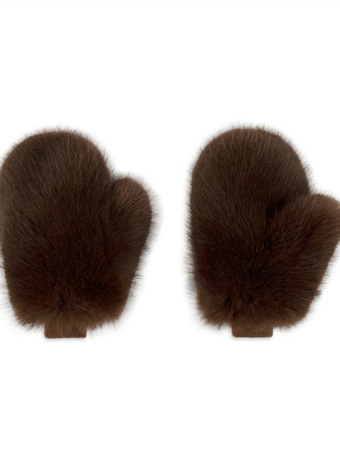 CYNTHIA ROWLEY Faux Fur Oversized Mittens