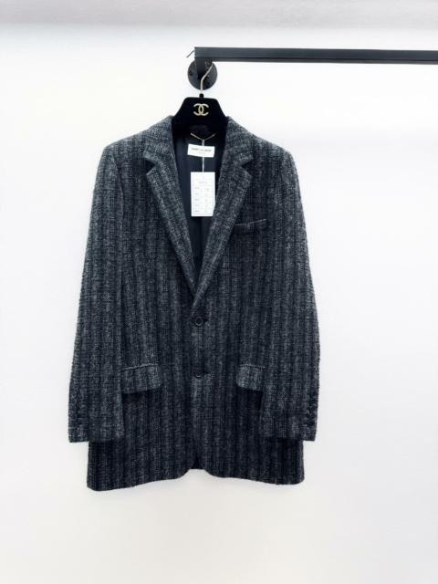 SAINT LAURENT Saint Laurent Paris Black Fine Wool Short Coat