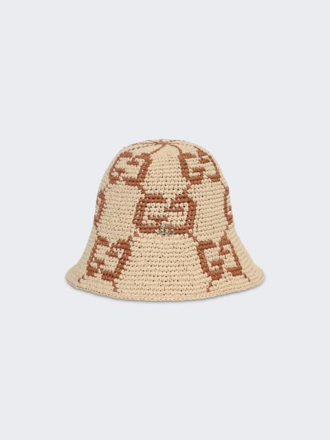 GUCCI Raffia Bucket Hat Natural