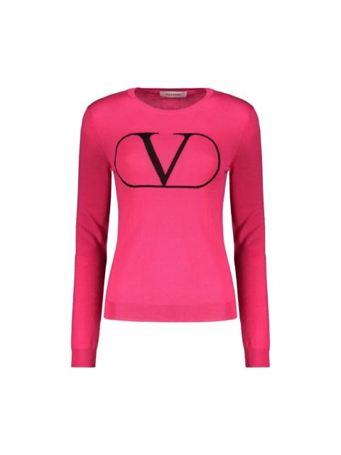 Valentino Valentino Womens Pink Wool Crewneck Sweater