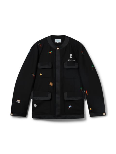 CASABLANCA Embroidered Motif Wool Tailored Jacket | Casablanca Paris