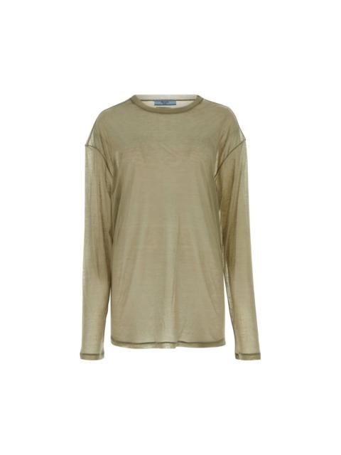 Prada PRADA Khaki Lyocell Blend Oversize T-shirt New & Authentic (