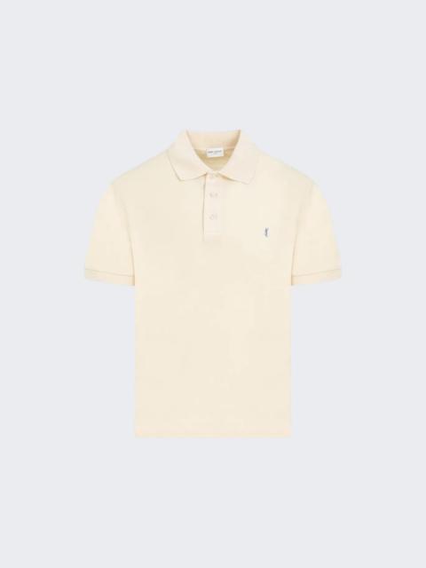 SAINT LAURENT Cassandre PiquÉ Polo Shirt Yellow