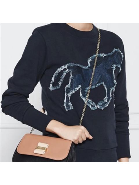 See by Chloe denim horse appliqué Sweatshirt.