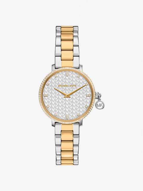 MICHAEL KORS Mini Pyper Pavé Two-Tone Watch