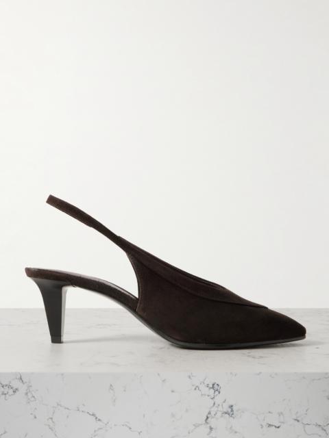 Loro Piana Rebecca Suede Slingback Pumps