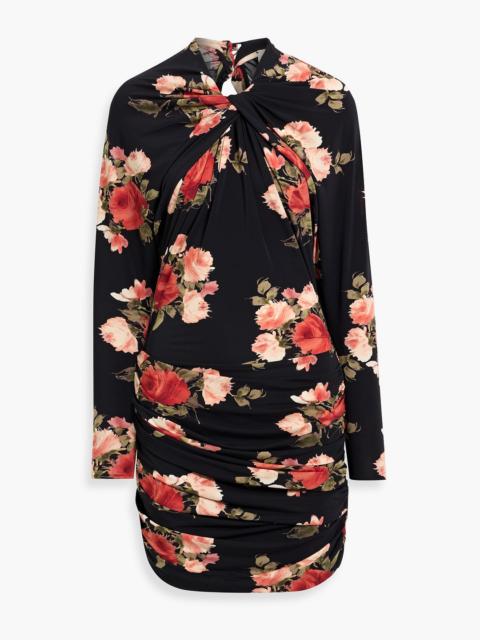 MAGDA BUTRYM Cutout floral-print stretch-jersey mini dress