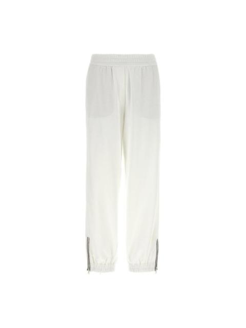 Brunello Cucinelli Brunello Cucinelli Off White Athletic Trousers With Zippers