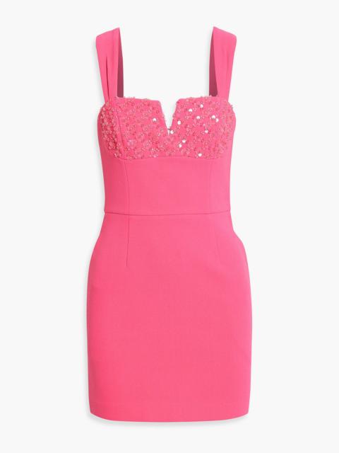 REBECCA VALLANCE Embellished crepe mini dress