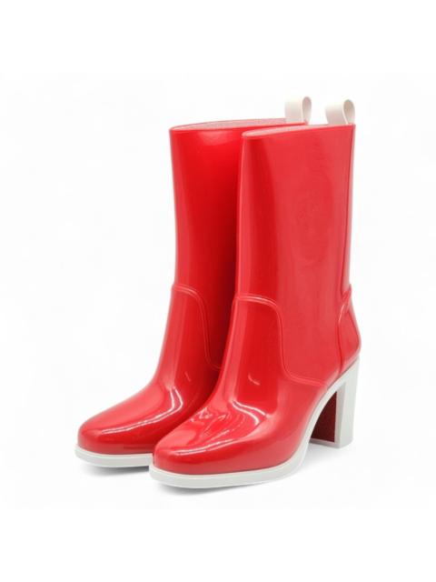 Christian Louboutin Loubirain Rubber Boots Red EU 39 US 8.5 - New