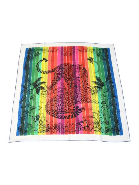 Hermès Hermes Jungle Love Rainbow Silk Square Scarf Multicolor