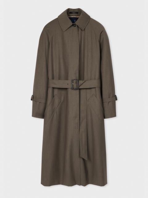 Paul Smith Women's Grey Mélange Belted 'Storm System' Mac Coat