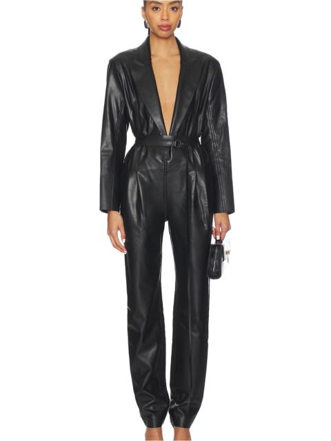 NORMA KAMALI Easy Fit Single Breasted Tapered Leg Jumpsuit