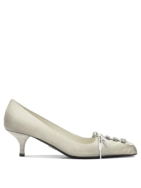 Prada Prada Antique-finish Leather Pumps White Women