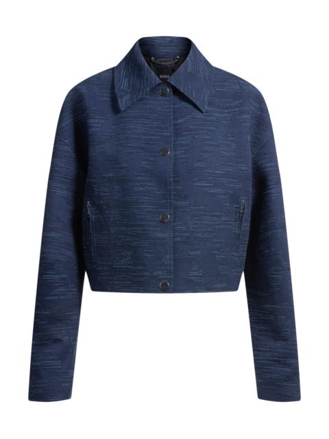 BOSS RELAXED-FIT BLAZER WITH FLORAL STRUCTURE