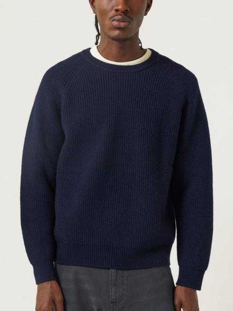 Corridor WOOL CASHMERE RIBBED CREWNECK - NAVY