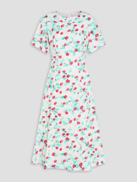 Marni Embroidered printed cotton-poplin midi dress