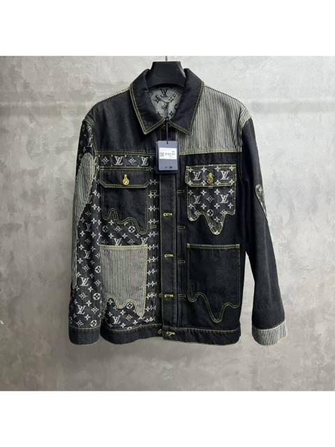 Louis Vuitton Louis Vuitton Black Deconstructed Monogram Denim Jacket