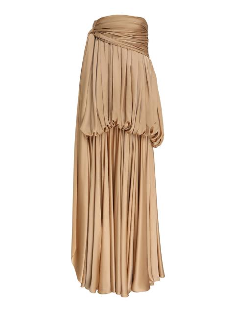 Zimmermann Alchemy Gathered Silk Gown metallic