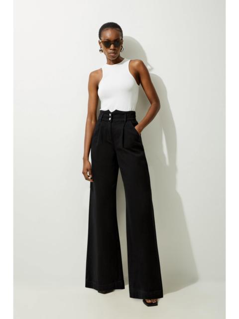 KAREN MILLEN Denim Wide Leg Trousers