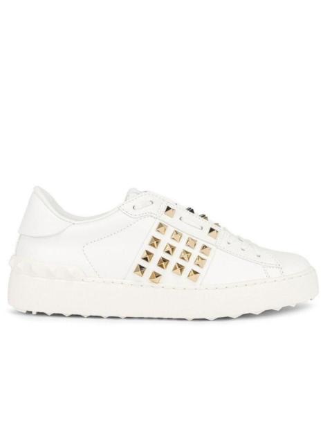 Valentino White Leather Rockstud Sneakers